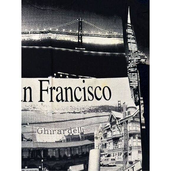 Vintage Y2K Robin Samuel Haight Ashbury San Francisco All Over Print T Shirt Sz - Picture 3 of 9